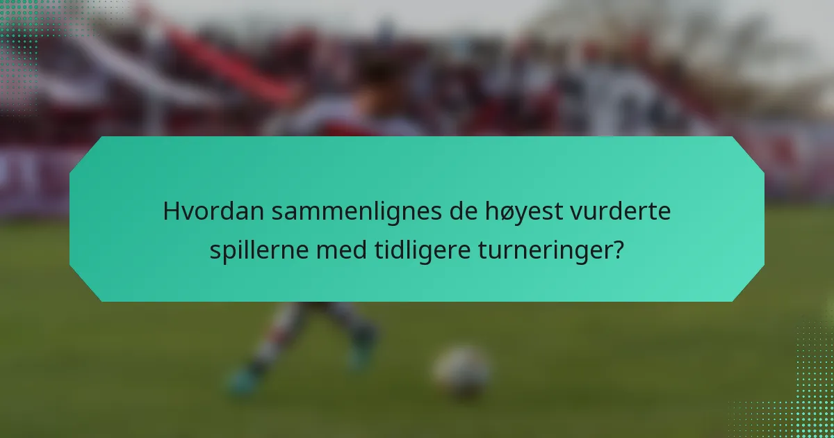 Hvordan sammenlignes de høyest vurderte spillerne med tidligere turneringer?